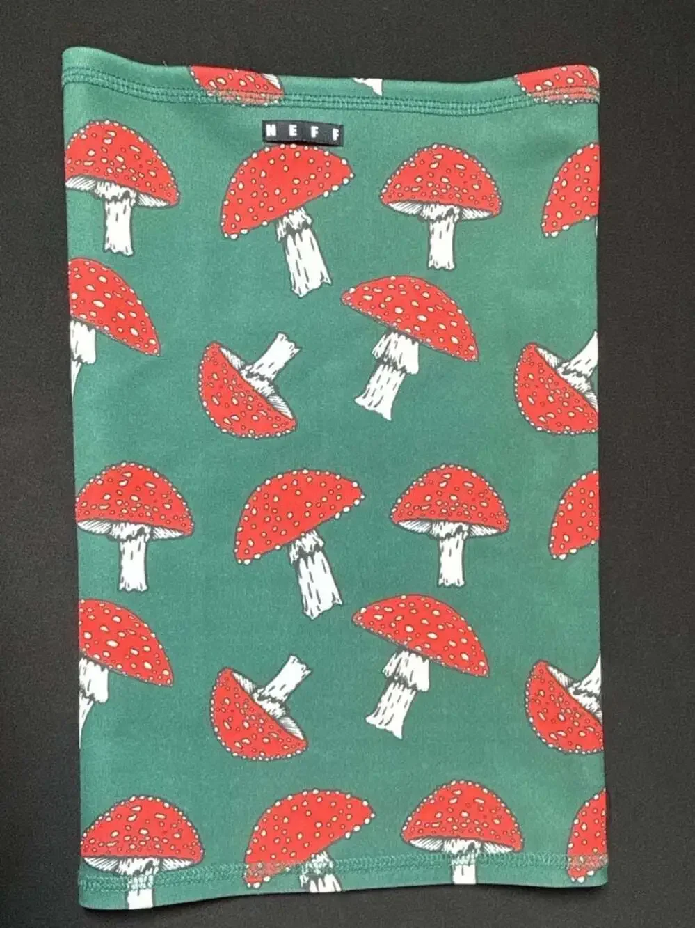 Neff Green Red Mushroom Amanita Print Neck Gaiter Balaclava festival